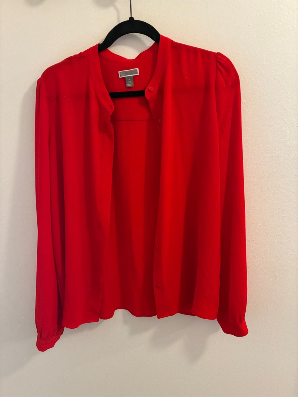 Chelsea28 Red Long-Sleeve Tie-Neck Blouse